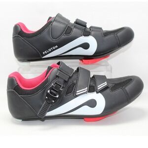 Peloton Cycling Shoes Black Red Look Delta Cleats Size 44 US Men's 10.5